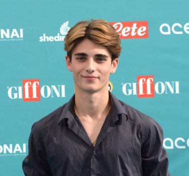 GiFFONI VALLE PİANA - 28 Temmuz 2023: Andrea Arru Giffoni Film Festivali 2023 - 28 Temmuz 2023 Giffoni Valle Piana, İtalya.