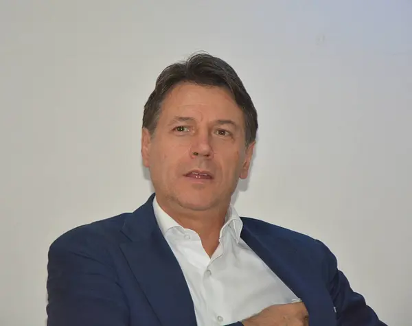 Salerno Talya Eylül 2023 Giuseppe Conte Beş Yıldız Hareketi Başkanı — Stok fotoğraf