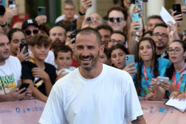 GIFFONI VALLE PIANA - 21 Temmuz 2024: Leonardo Bonucci Giffoni Film Festivali 2024 - 21 Temmuz 2024 Giffoni Valle Piana, İtalya.