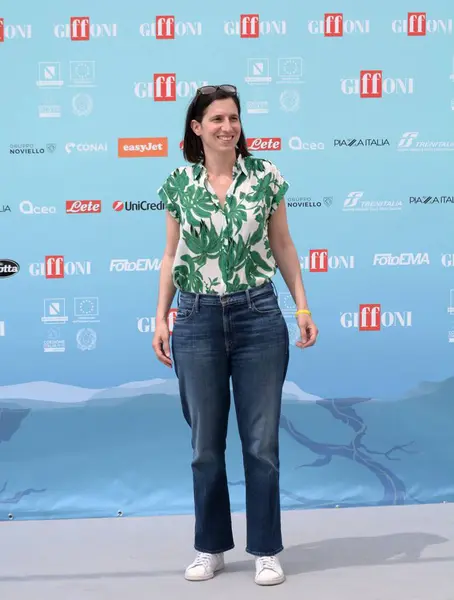 Stock image GIFFONI VALLE PIANA,ITALY - July 26,2024 :  Elly Schlein, secretary of the Democratic Party at Giffoni Film Festival 2024 - on July 26, 2024 in Giffoni Valle Piana, Italy.