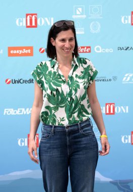 GIFFONI VALLE PIANA,ITALY - July 26,2024 :  Elly Schlein, secretary of the Democratic Party at Giffoni Film Festival 2024 - on July 26, 2024 in Giffoni Valle Piana, Italy. clipart