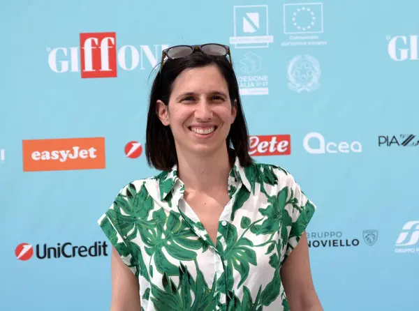 stock image GIFFONI VALLE PIANA,ITALY - July 26,2024 :  Elly Schlein, secretary of the Democratic Party at Giffoni Film Festival 2024 - on July 26, 2024 in Giffoni Valle Piana, Italy.