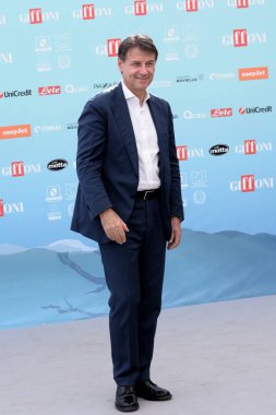 GIFFONI VALLE PIANA,ITALY - July 26,2024 : Giuseppe Conte president of Movimento 5 Stelle at Giffoni Film Festival 2024 - on July 26, 2024 in Giffoni Valle Piana, Italy. clipart