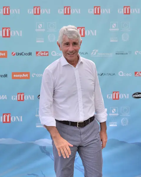 stock image GIFFONI VALLE PIANA,ITALY - July 27,2024 : Minister Andrea Abodi at Giffoni Film Festival 2024 - on July 27, 2024 in Giffoni Valle Piana, Italy.