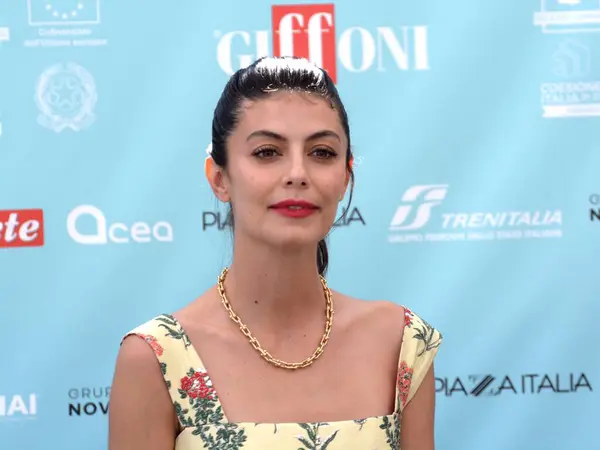 stock image GIFFONI VALLE PIANA,ITALY - July 27,2024 : Alessandra Mastronardi at Giffoni Film Festival 2024 - on July 27, 2024 in Giffoni Valle Piana, Italy.