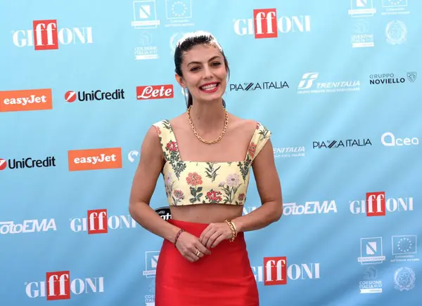 stock image GIFFONI VALLE PIANA,ITALY - July 27,2024 : Alessandra Mastronardi at Giffoni Film Festival 2024 - on July 27, 2024 in Giffoni Valle Piana, Italy.