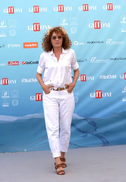 stock image GIFFONI VALLE PIANA,ITALY - July 28,2024 : Valeria Golino at Giffoni Film Festival 2024 - on July 28, 2024 in Giffoni Valle Piana, Italy.