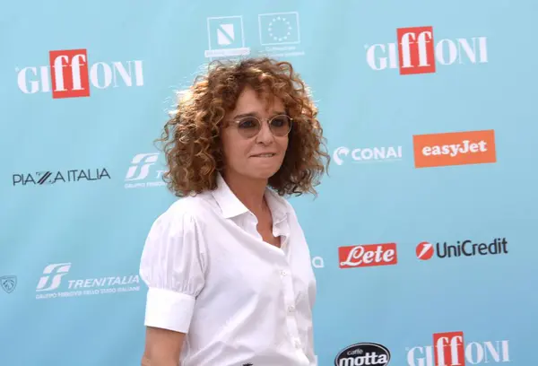 stock image GIFFONI VALLE PIANA,ITALY - July 28,2024 : Valeria Golino at Giffoni Film Festival 2024 - on July 28, 2024 in Giffoni Valle Piana, Italy.