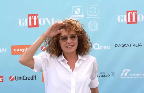 stock image GIFFONI VALLE PIANA,ITALY - July 28,2024 : Valeria Golino at Giffoni Film Festival 2024 - on July 28, 2024 in Giffoni Valle Piana, Italy.