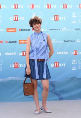 GiFFONI VALİNA PİANA - 28 Temmuz 2024: Giffoni Film Festivali 2024 'te Tecla Insolia - 28 Temmuz 2024' te Giffoni Valle Piana, İtalya.