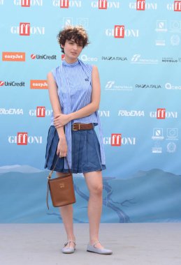 GiFFONI VALİNA PİANA - 28 Temmuz 2024: Giffoni Film Festivali 2024 'te Tecla Insolia - 28 Temmuz 2024' te Giffoni Valle Piana, İtalya.