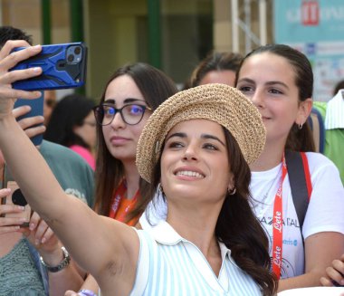 GiFFONI VALLE PIANA - 19 Temmuz 2024: Rosa Diletta Rossi Giffoni Film Festivali 2024 - 19 Temmuz 2024 Giffoni Valle Piana, İtalya.