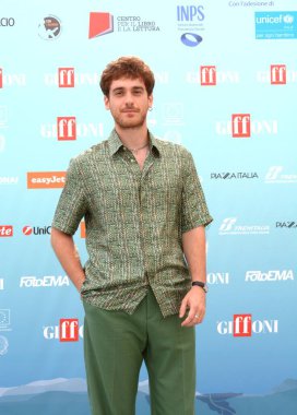 GIFFONI VALLE PIANA - 19 Temmuz 2024: Federico Cesari Giffoni Film Festivali 2024 - 19 Temmuz 2024 Giffoni Valle Piana, İtalya.