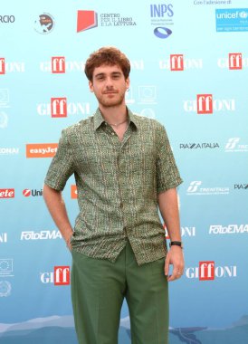 GIFFONI VALLE PIANA - 19 Temmuz 2024: Federico Cesari Giffoni Film Festivali 2024 - 19 Temmuz 2024 Giffoni Valle Piana, İtalya.