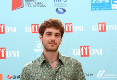 GIFFONI VALLE PIANA - 19 Temmuz 2024: Federico Cesari Giffoni Film Festivali 2024 - 19 Temmuz 2024 Giffoni Valle Piana, İtalya.