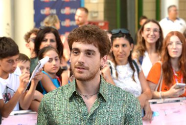 GIFFONI VALLE PIANA - 19 Temmuz 2024: Federico Cesari Giffoni Film Festivali 2024 - 19 Temmuz 2024 Giffoni Valle Piana, İtalya.