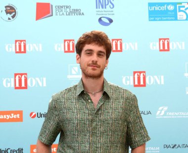 GIFFONI VALLE PIANA - 19 Temmuz 2024: Federico Cesari Giffoni Film Festivali 2024 - 19 Temmuz 2024 Giffoni Valle Piana, İtalya.