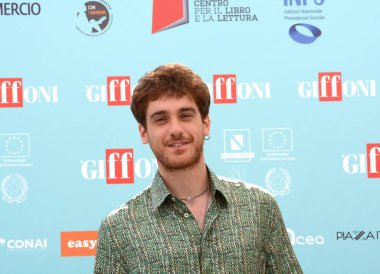 GIFFONI VALLE PIANA - 19 Temmuz 2024: Federico Cesari Giffoni Film Festivali 2024 - 19 Temmuz 2024 Giffoni Valle Piana, İtalya.