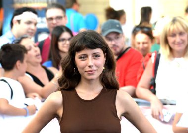 GIFFONI VALLE PIANA - 20 Temmuz 2024: Celeste Dalla Porta Giffoni Film Festivali 2024 - 20 Temmuz 2024 tarihinde Giffoni Valle Piana, İtalya.