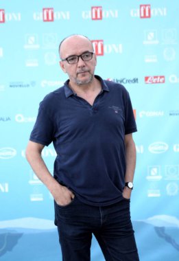 GIFFONI VALLE PIANA - 20 Temmuz 2024: Roland Sejko Giffoni Film Festivali 2024 - 20 Temmuz 2024 Giffoni Valle Piana, İtalya.