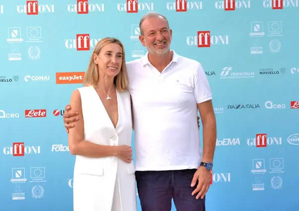 stock image GIFFONI VALLE PIANA,ITALY - July 20,2024 : Rosa Perez and Jordi Gasull at Giffoni Film Festival 2024 - on July 20, 2024 in Giffoni Valle Piana, Italy.