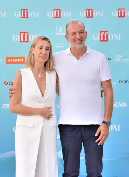 stock image GIFFONI VALLE PIANA,ITALY - July 20,2024 : Rosa Perez and Jordi Gasull at Giffoni Film Festival 2024 - on July 20, 2024 in Giffoni Valle Piana, Italy.