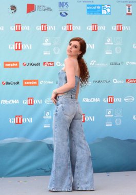 GIFFONI VALLE PIANA - 20 Temmuz 2024: Claire Palazzo Giffoni Film Festivali 2024 - 20 Temmuz 2024 Giffoni Valle Piana, İtalya.