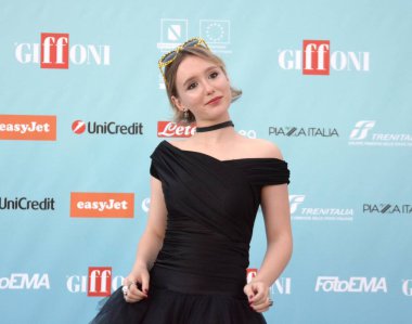 GIFFONI VALLE PIANA,ITALY - July 20,2024 : Millie Fortunato Asquini at Giffoni Film Festival 2024 - on July 20, 2024 in Giffoni Valle Piana, Italy. clipart