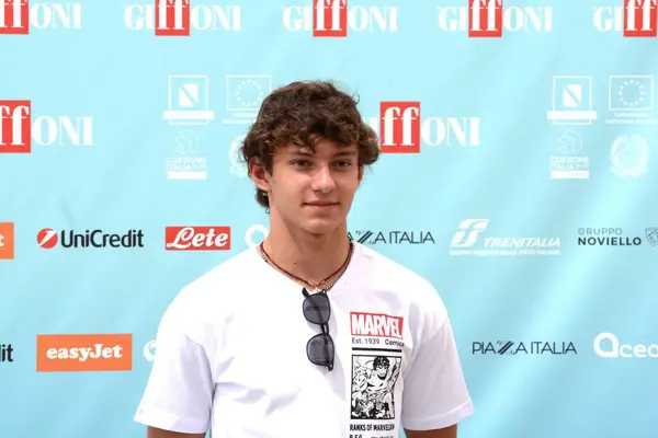 stock image GIFFONI VALLE PIANA,ITALY - July 23,2024 : Andrea Kimi Antonelli at Giffoni Film Festival 2024 - on July 23, 2024 in Giffoni Valle Piana, Italy.