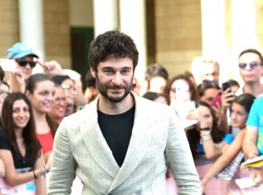 GIFFONI VALLE PIANA - 23 Temmuz 2024: Giffoni Film Festivali 'nde Lino Guanciale - 23 Temmuz 2024 Giffoni Valle Piana, İtalya.