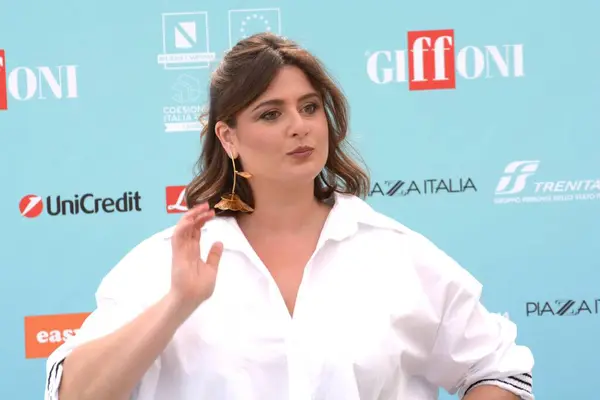 stock image GIFFONI VALLE PIANA,ITALY - July 23,2024 : Michela Giraud at Giffoni Film Festival 2024 - on July 23, 2024 in Giffoni Valle Piana, Italy.