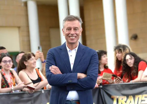 stock image GIFFONI VALLE PIANA,ITALY - July 24,2024 : Ivan Cotroneo at Giffoni Film Festival 2024 - on July 24, 2024 in Giffoni Valle Piana, Italy.