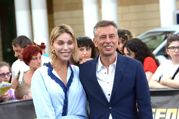 stock image GIFFONI VALLE PIANA,ITALY - July 24,2024 : Ivan Cotroneo and Vittoria Schisano at Giffoni Film Festival 2024 - on July 24, 2024 in Giffoni Valle Piana, Italy.