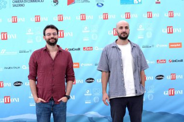 GIFFONI VALLE PIANA - 24 Temmuz 2024: Stefano Rapone ve Daniele Tinti Giffoni Film Festivali 2024 - 24 Temmuz 2024 tarihinde Giffoni Valle Piana, İtalya.