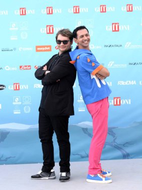 GIFFONI VALLE PIANA - 24 Temmuz 2024: Tata and cast of Metamostri at Giffoni Film Festivali 2024 - 24 Temmuz 2024 Giffoni Valle Piana, İtalya.