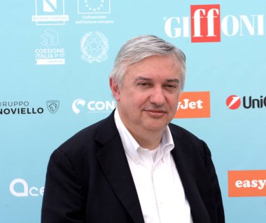 GIFFONI VALLE PIANA - 25 Temmuz 2024: Maurizio Molinari Giffoni Film Festivali 2024 - 25 Temmuz 2024 Giffoni Valle Piana, İtalya.
