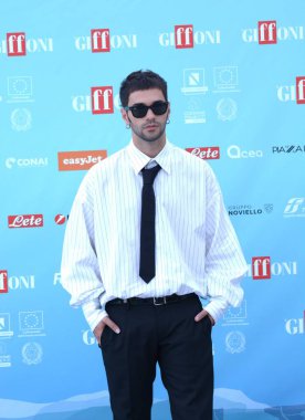 GIFFONI VALLE PIANA - 25 Temmuz 2024: Alessio Mininni aka Maninni 2024 Giffoni Film Festivali 'nde - 25 Temmuz 2024 Giffoni Valle Piana, İtalya.