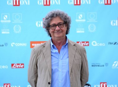 GIFFONI VALLE PIANA - 25 Temmuz 2024: Giffoni Film Festivali 'nde Riccardo Cucchi - 25 Temmuz 2024 Giffoni Valle Piana, İtalya.