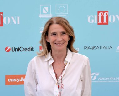 GiFFONI VALLE PIANA - 26 Temmuz 2024: Monica Rametta Giffoni Film Festivali 2024 - 26 Temmuz 2024 Giffoni Valle Piana, İtalya.