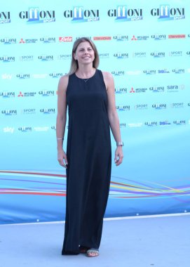 GIFFONI VALLE PIANA - 26 Temmuz 2024: Katia Serra Giffoni Film Festivali 2024 - 26 Temmuz 2024 Giffoni Valle Piana, İtalya.