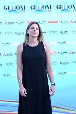 GIFFONI VALLE PIANA - 26 Temmuz 2024: Katia Serra Giffoni Film Festivali 2024 - 26 Temmuz 2024 Giffoni Valle Piana, İtalya.