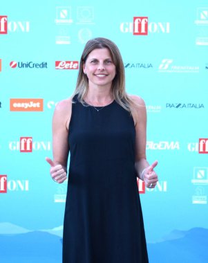 GIFFONI VALLE PIANA - 26 Temmuz 2024: Katia Serra Giffoni Film Festivali 2024 - 26 Temmuz 2024 Giffoni Valle Piana, İtalya.