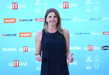 GIFFONI VALLE PIANA - 26 Temmuz 2024: Katia Serra Giffoni Film Festivali 2024 - 26 Temmuz 2024 Giffoni Valle Piana, İtalya.