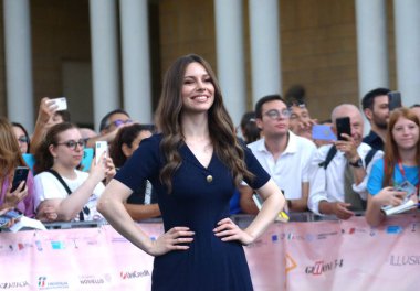 GIFFONI VALLE PIANA - 27 Temmuz 2024: Valentina Barbieri Giffoni Film Festivali 2024 - 27 Temmuz 2024 Giffoni Valle Piana, İtalya.