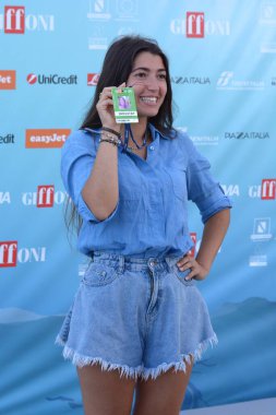 GIFFONI VALLE PIANA - 28 Temmuz 2024: Federica Barcone Giffoni Film Festivali 2024 - 28 Temmuz 2024 Giffoni Valle Piana, İtalya.