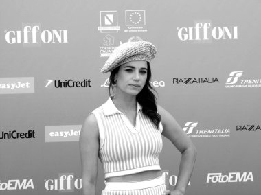 GiFFONI VALLE PIANA - 19 Temmuz 2024: Rosa Diletta Rossi Giffoni Film Festivali 2024 - 19 Temmuz 2024 Giffoni Valle Piana, İtalya.