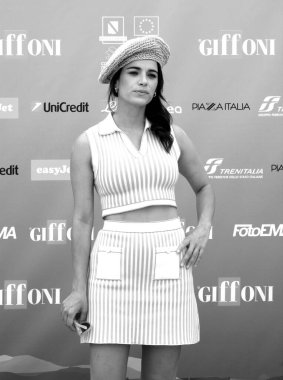 GiFFONI VALLE PIANA - 19 Temmuz 2024: Rosa Diletta Rossi Giffoni Film Festivali 2024 - 19 Temmuz 2024 Giffoni Valle Piana, İtalya.