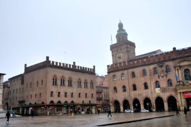 İtalya: Bologna 'daki Piazza Maggiore, Emilia Romagna, 2 Şubat 2025.