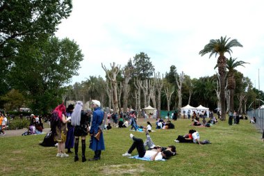 NAPLES, ITALY - Comicon 2025: Uluslararası Pop Kültür Festivali Tecrübesi, Napoli, İtalya 'da çizgi roman, animasyon ve oyun dünyasının canlı dünyası, 4 Mayıs 2025.