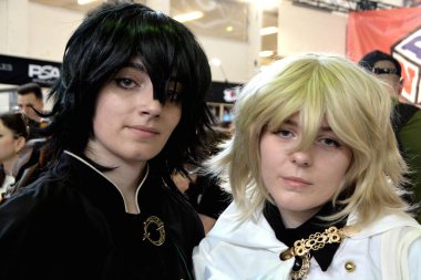 NAPLES, ITALY - Comicon 2025: Uluslararası Pop Kültür Festivali Tecrübesi, Napoli, İtalya 'da çizgi roman, animasyon ve oyun dünyasının canlı dünyası, 1 Mayıs 2025.